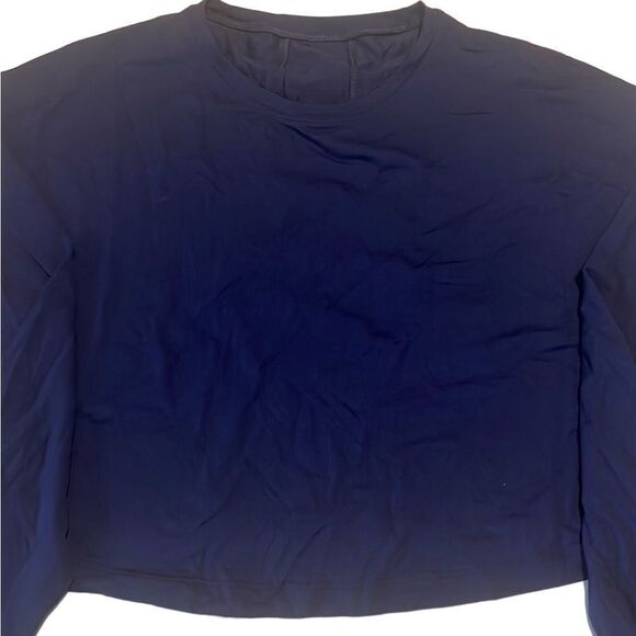 Lululemon Blue Pullover Long Sleeves Crop Top Size Large - Picture 8 of 10